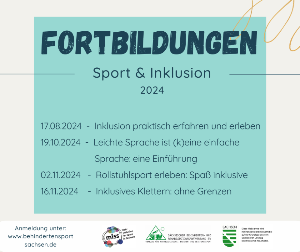 Fortbildungen im Themenbereich Sport & Inklusion