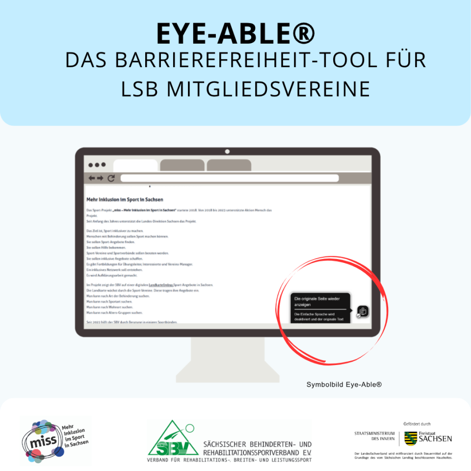 Eye-Able®: Das Barrierefreiheit-Tool für LSB Mitgliedsvereine